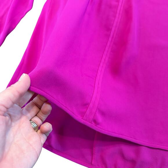 Halston Heritage Women’s magenta silk blouse Size 0 - Picture 3 of 6